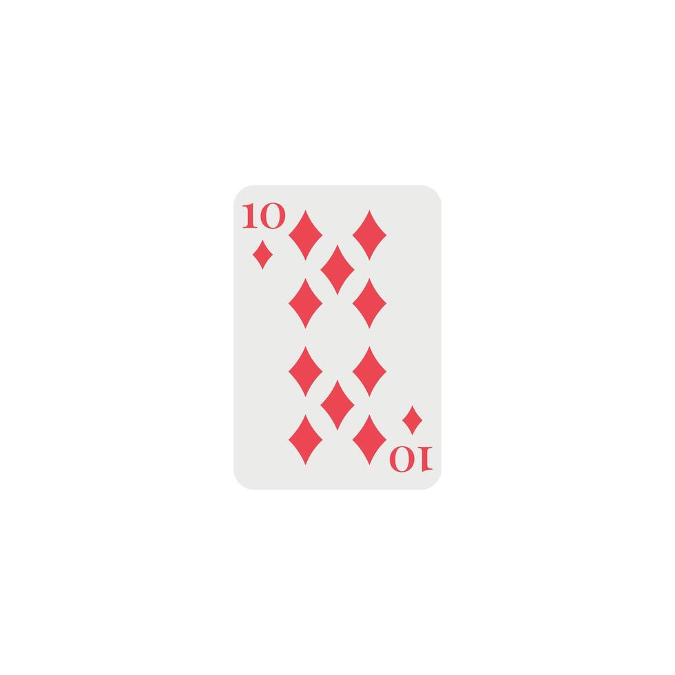 Diamonds 10, playing card vector