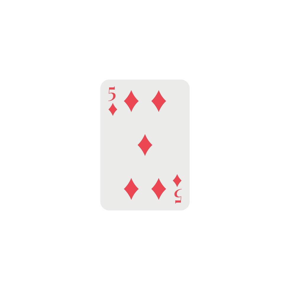 Diamonds 5, playing card vector