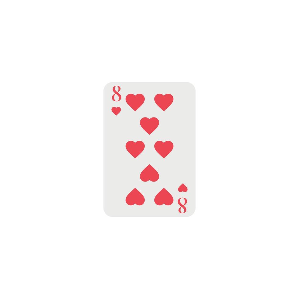 Hearts 8, playing card vector