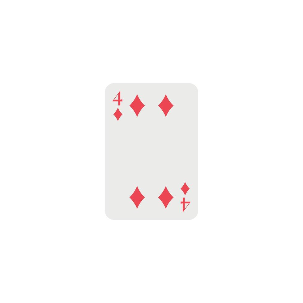 Diamonds 4, playing card vector