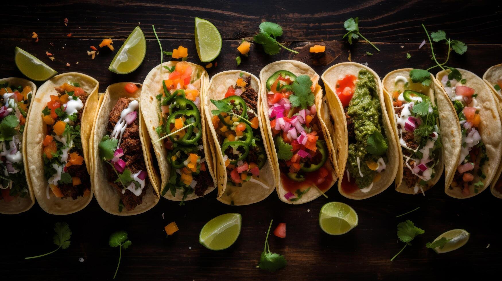 Delicious taco variety, a true culinary work of art photo