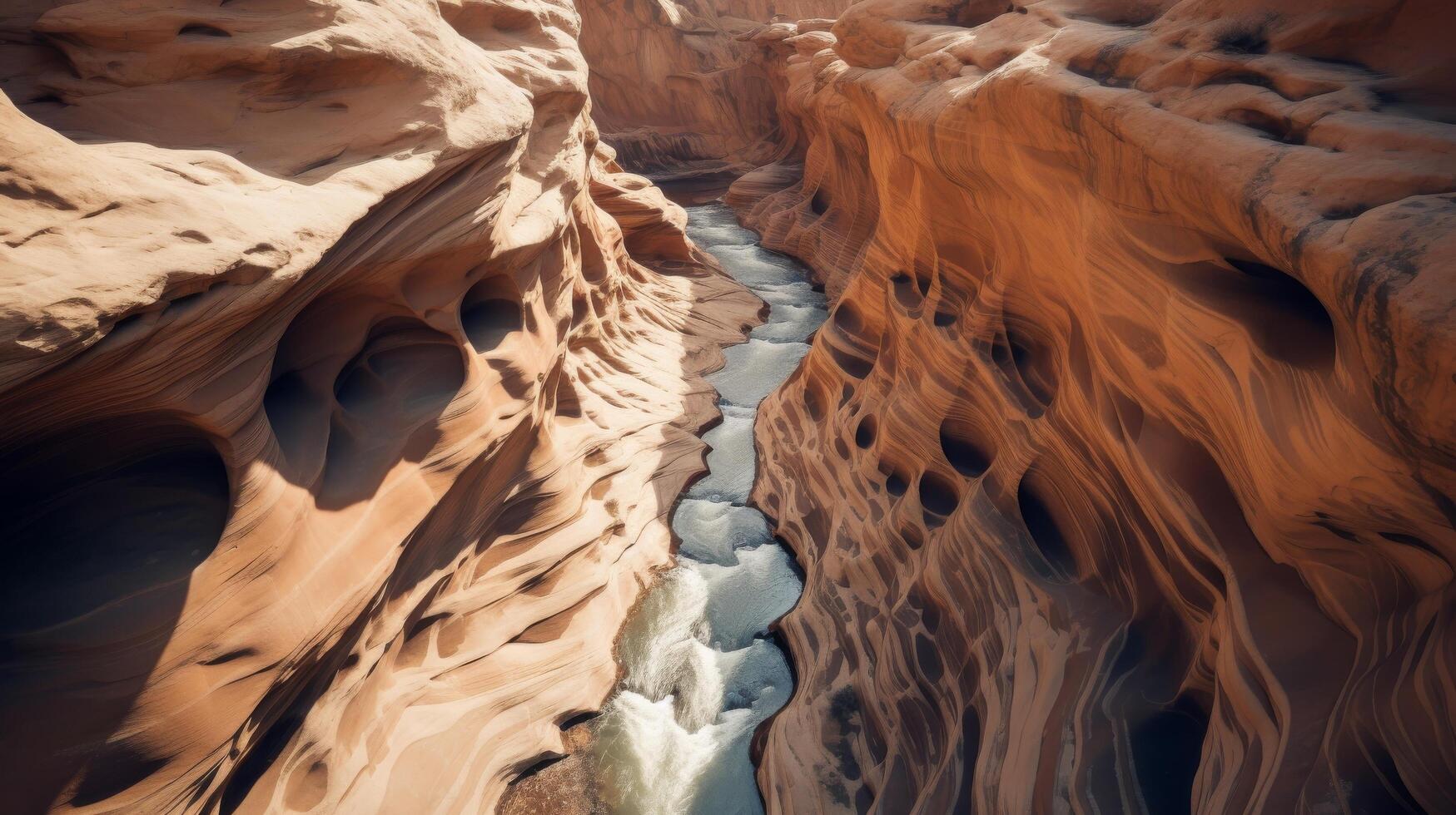 Remote canyon slot canyons drone view photo
