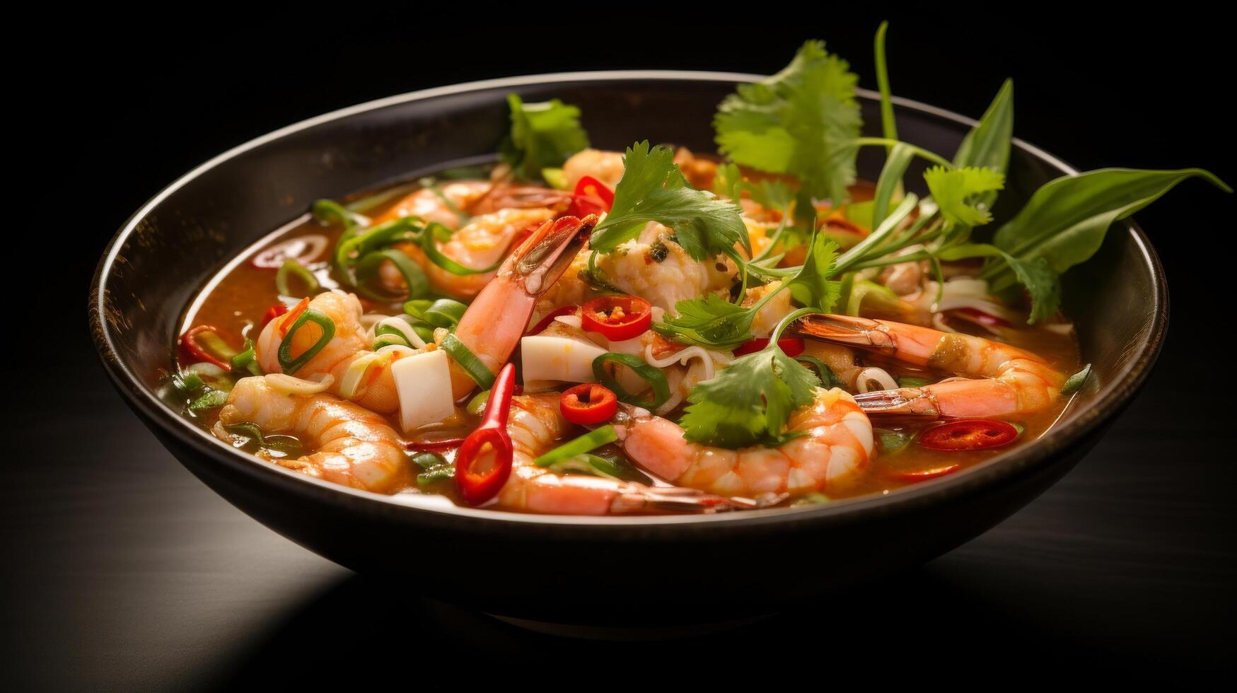 Delectable bowl of Tom Yum culinary photo