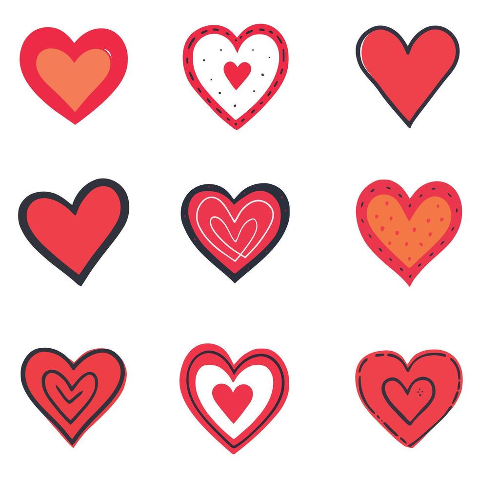 heart icons set . heart icon love elements for Valentine's day. vector