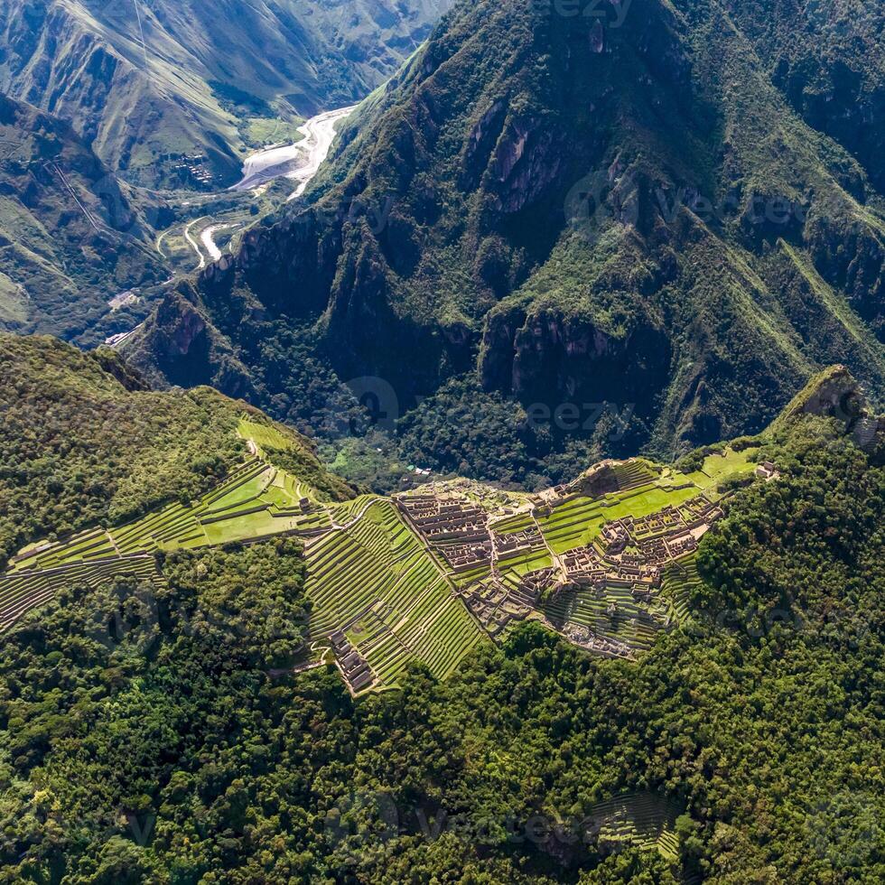 Machu Picchu, Peru. Aerial view. Square image. photo