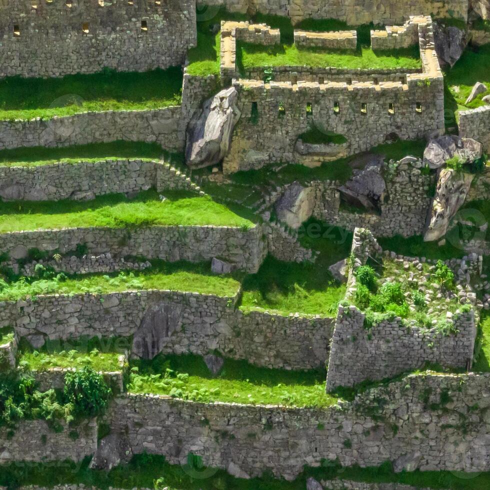 Machu Picchu, Peru. Aerial view. Square image. photo