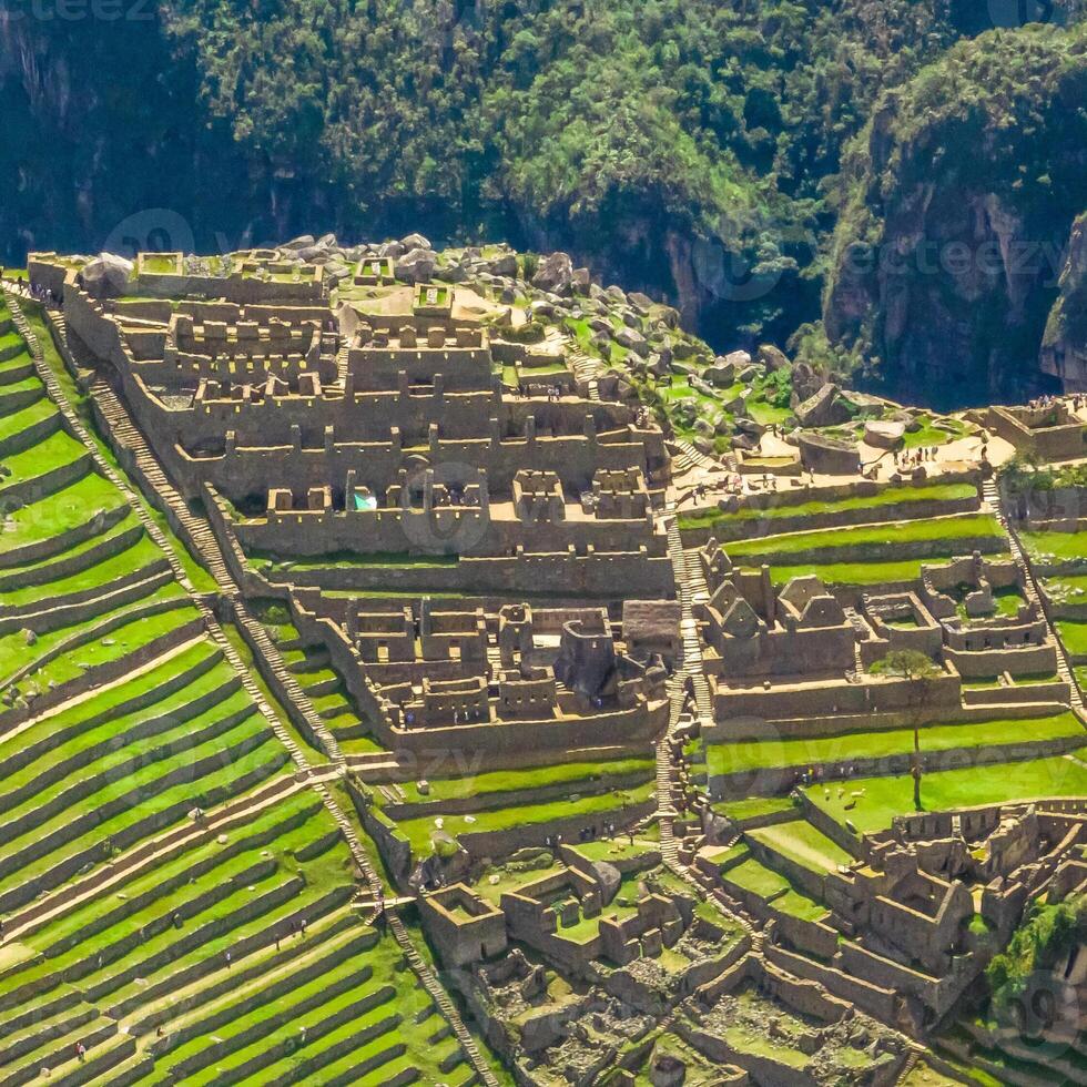 Machu Picchu, Peru. Aerial view. Square image. photo