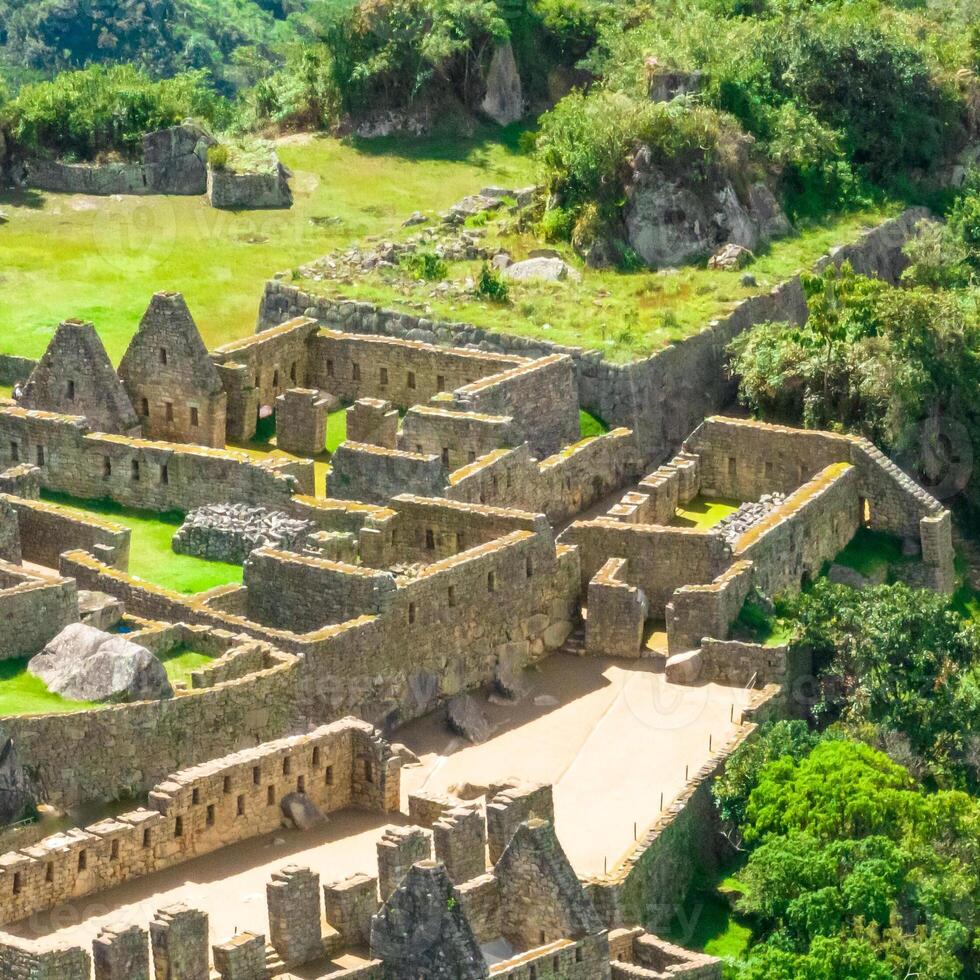 Machu Picchu, Peru. Aerial view. Square image. photo