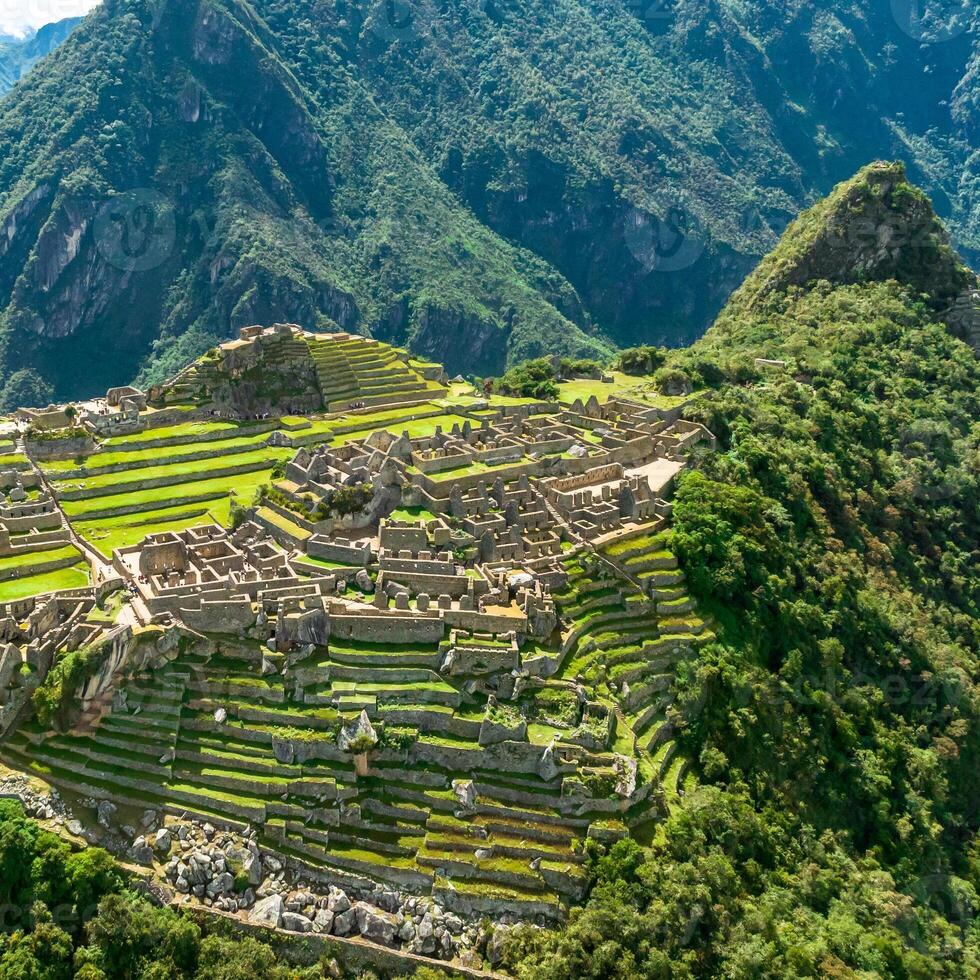 Machu Picchu, Peru. Aerial view. Square image. photo
