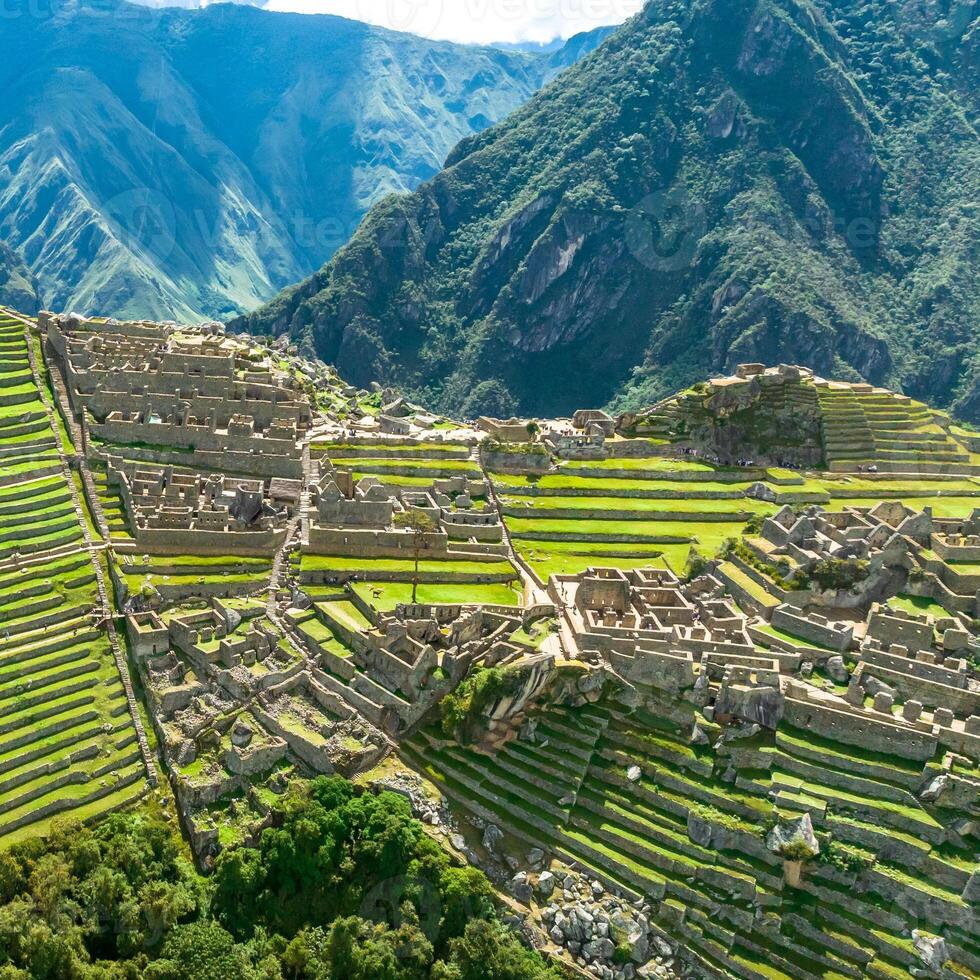 Machu Picchu, Peru. Aerial view. Square image. photo