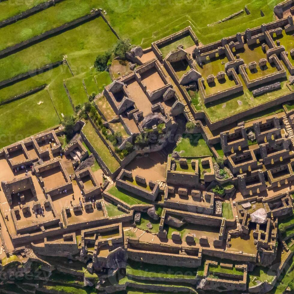 Machu Picchu, Peru. Aerial view. Square image. photo