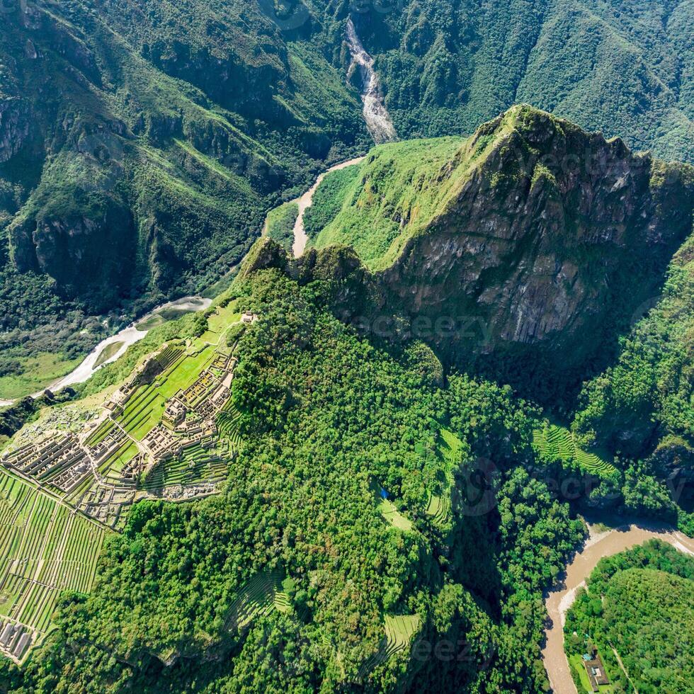 Machu Picchu, Peru. Aerial view. Square image. photo