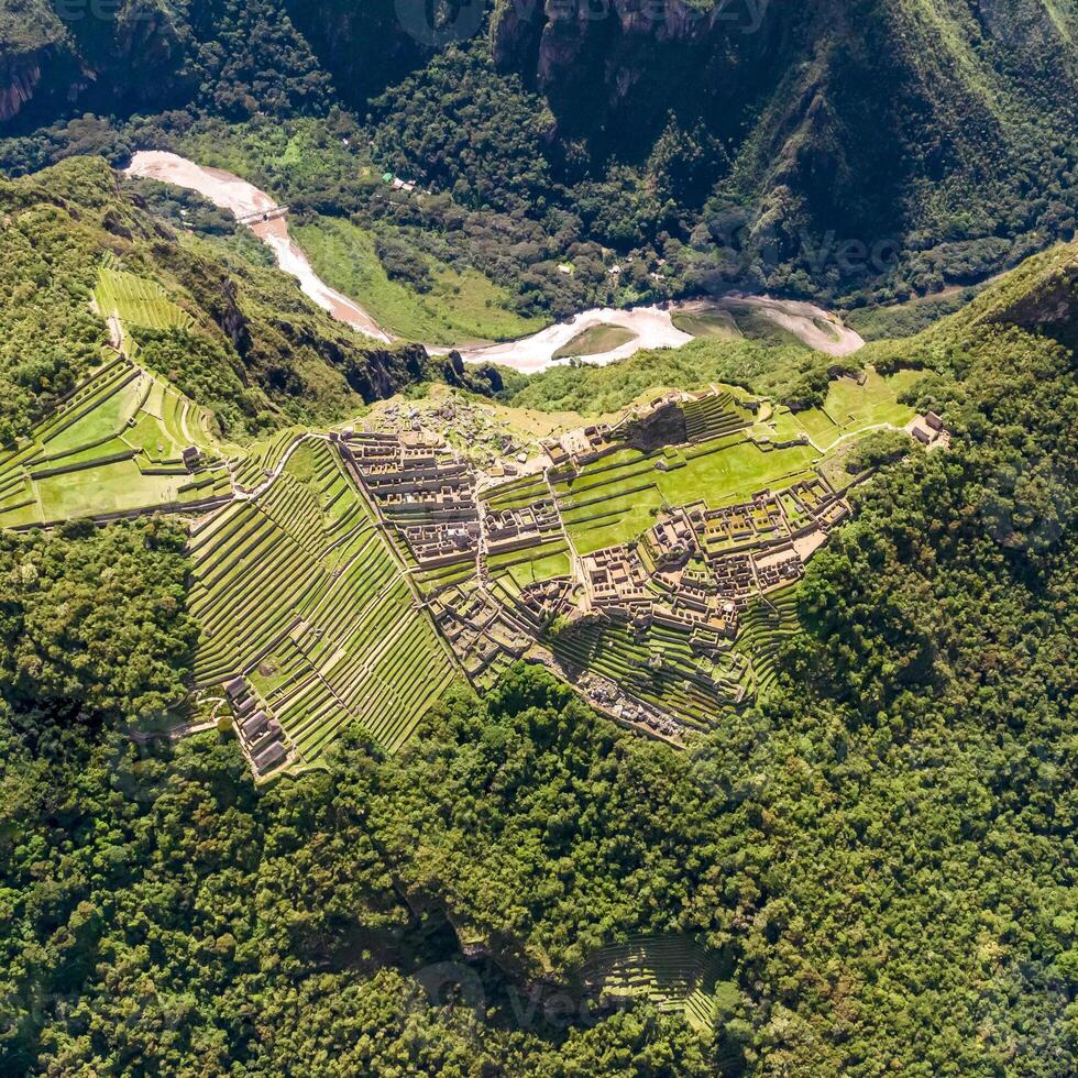 Machu Picchu, Peru. Aerial view. Square image. photo