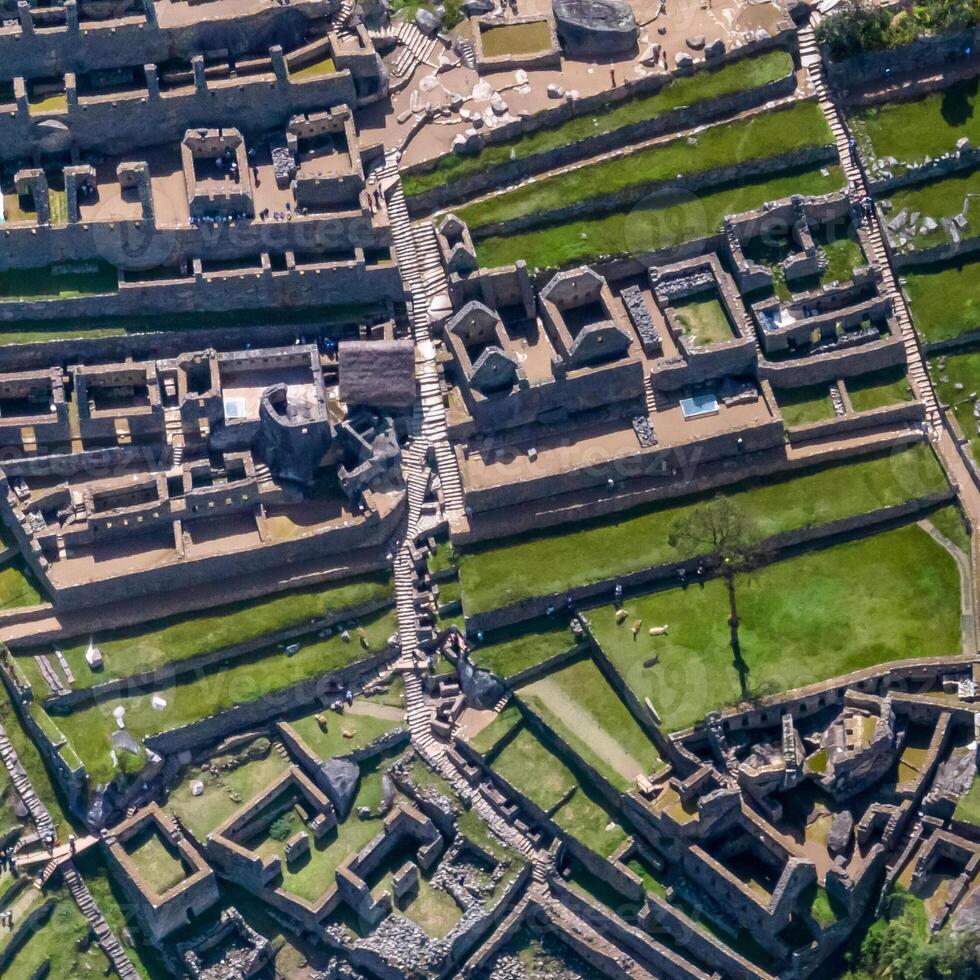 Machu Picchu, Peru. Aerial view. Square image. photo