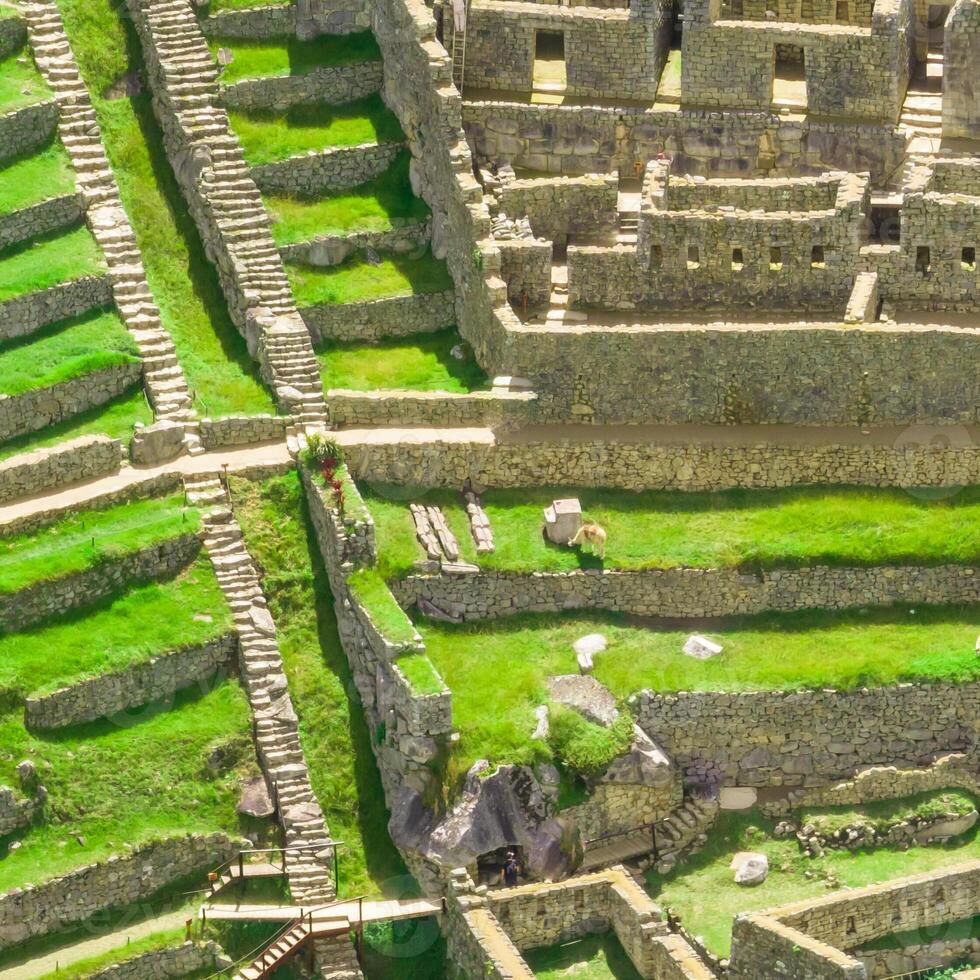 Machu Picchu, Peru. Aerial view. Square image. photo