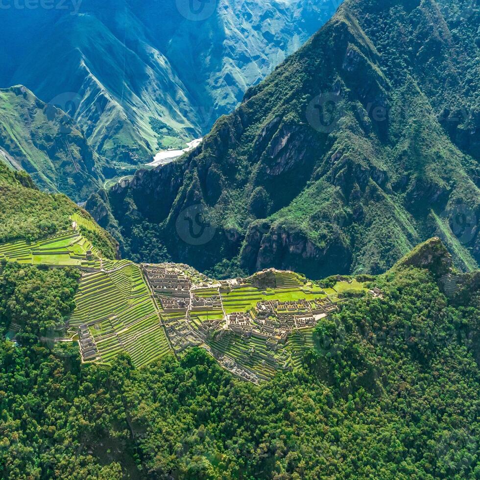 Machu Picchu, Peru. Aerial view. Square image. photo