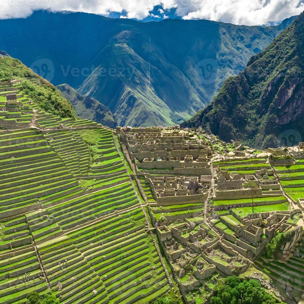 Machu Picchu, Peru. Aerial view. Square image. photo