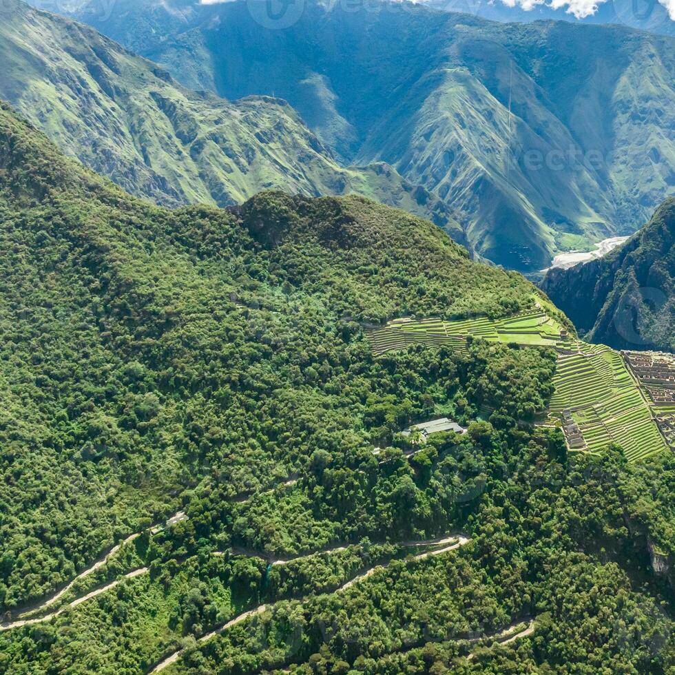 Machu Picchu, Peru. Aerial view. Square image. photo
