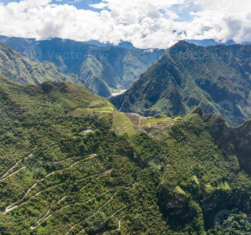 Machu Picchu, Peru. Aerial view. Square image. photo