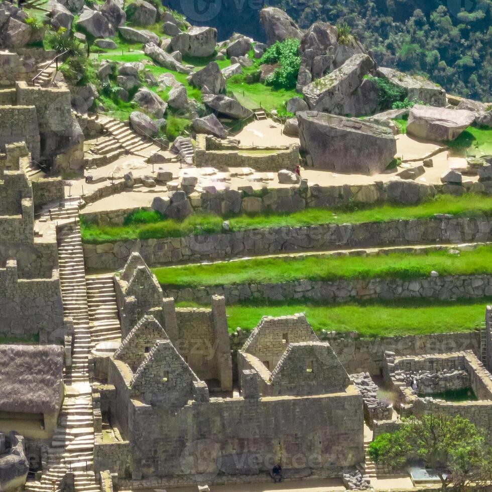 Machu Picchu, Peru. Aerial view. Square image. photo