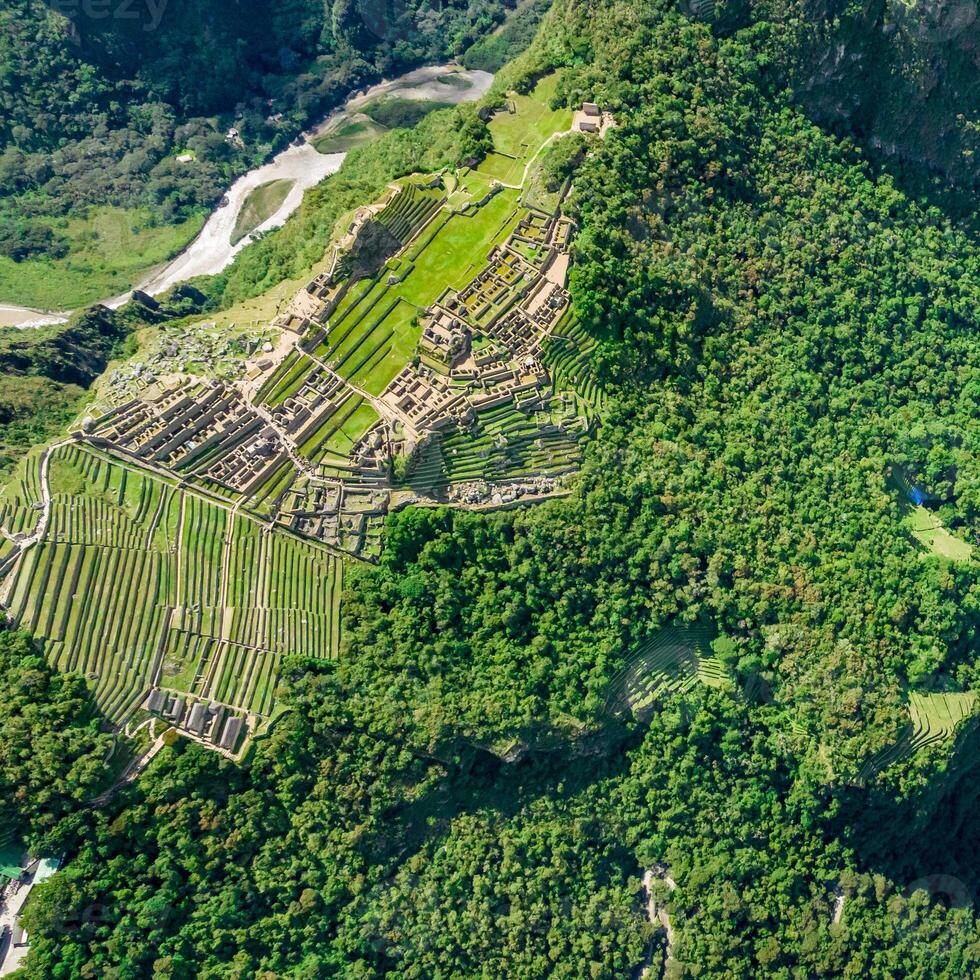 Machu Picchu, Peru. Aerial view. Square image. photo