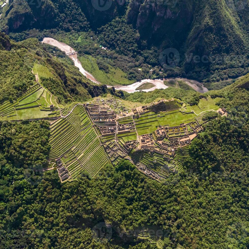 Machu Picchu, Peru. Aerial view. Square image. photo