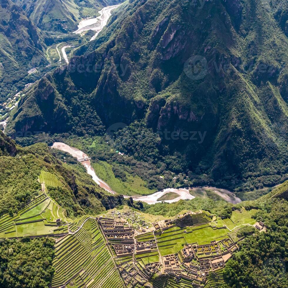 Machu Picchu, Peru. Aerial view. Square image. photo