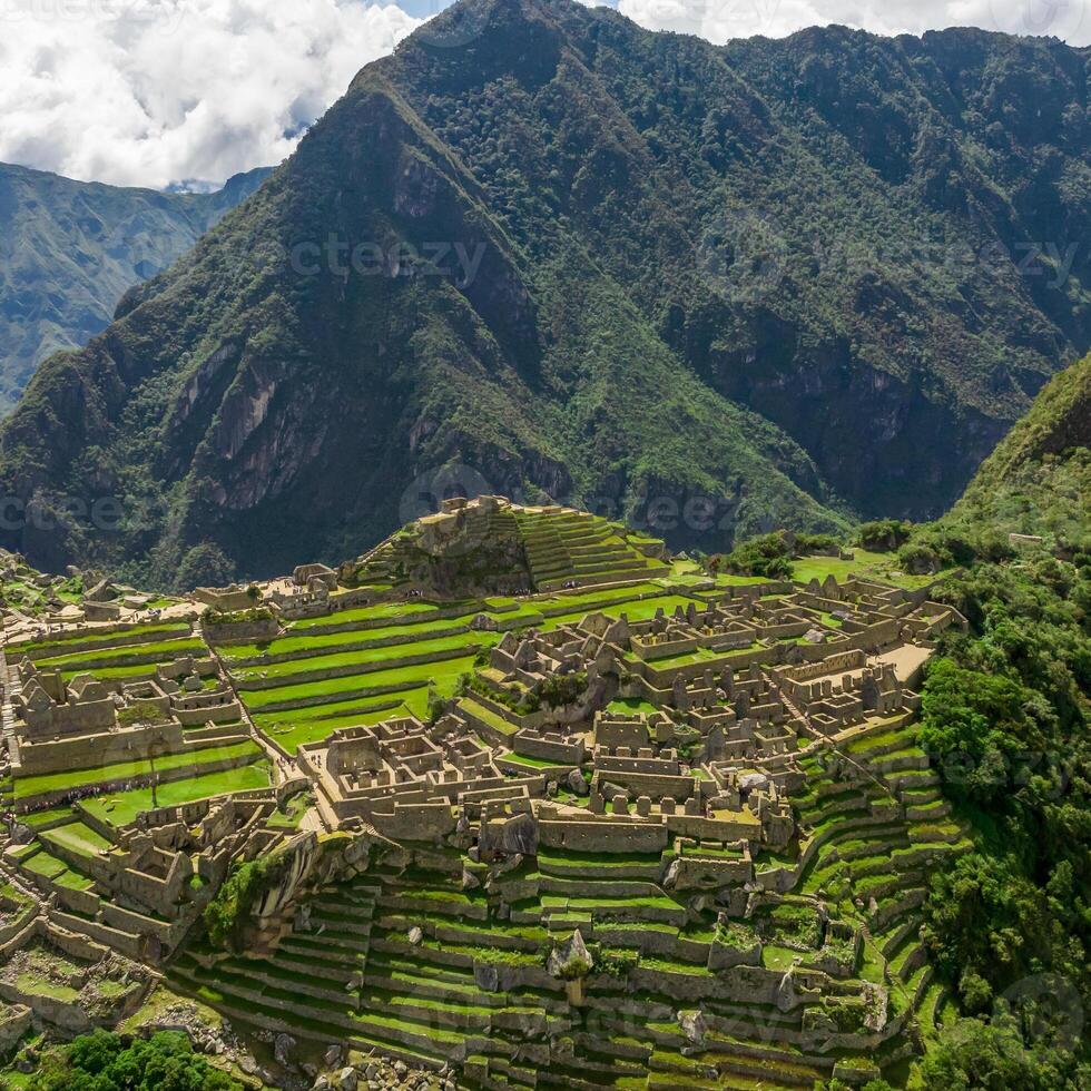 Machu Picchu, Peru. Aerial view. Square image. photo
