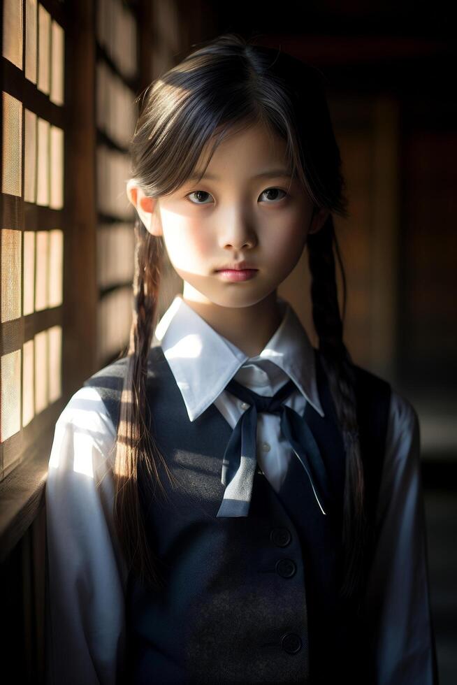 Compelling image featuring Japanese schoolgirl photo