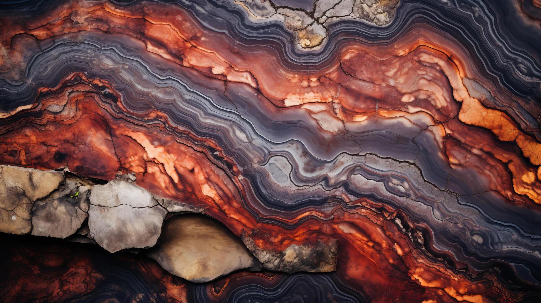Petrified wood displaying swirling patterns photo