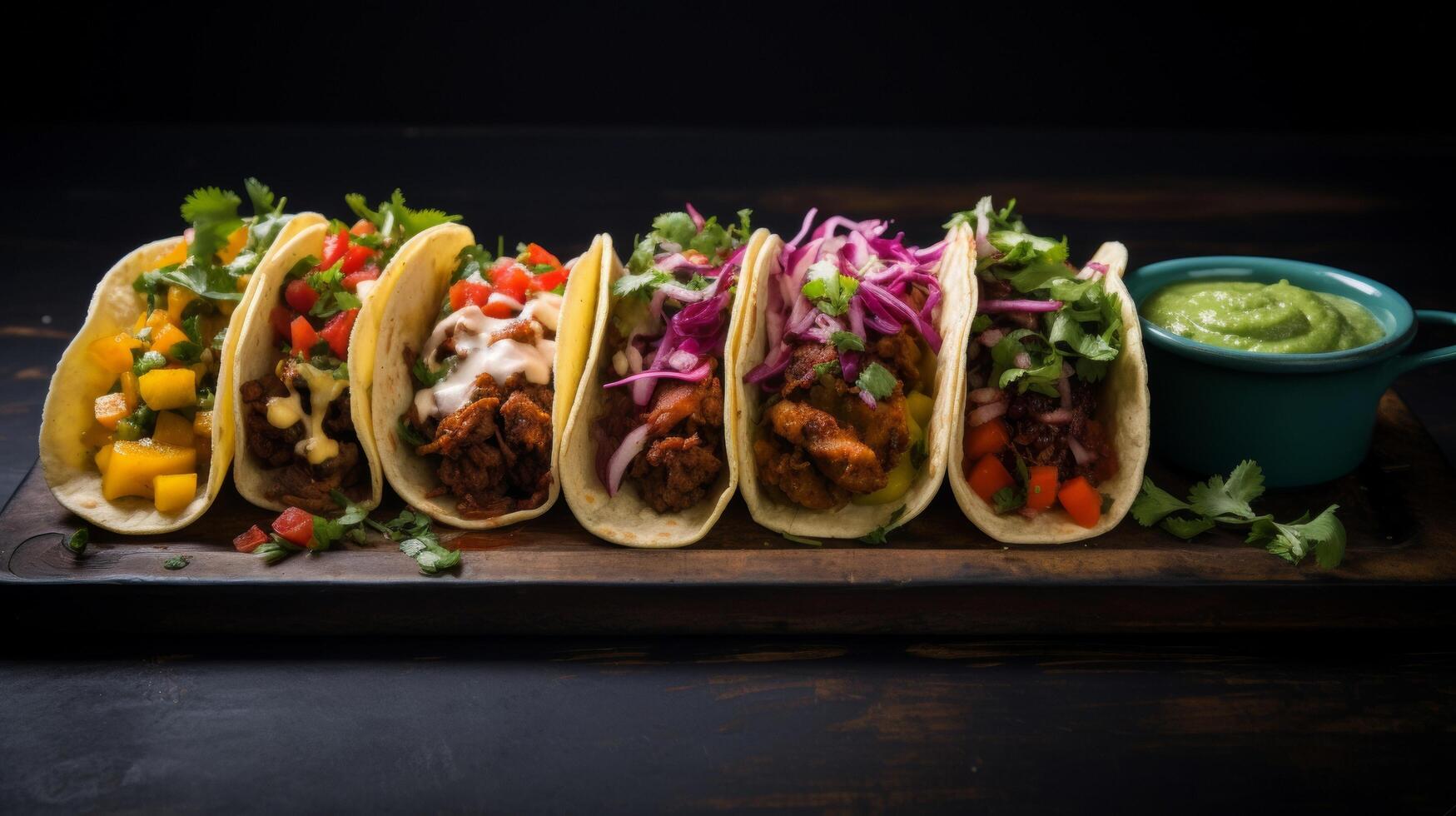 Tempting tacos spread, crafted to perfection photo