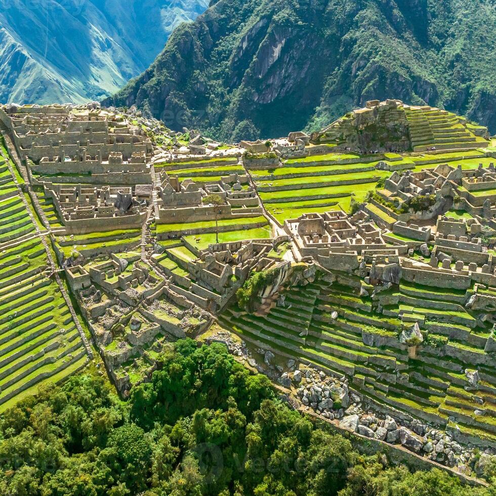 Machu Picchu, Peru. Aerial view. Square image. photo