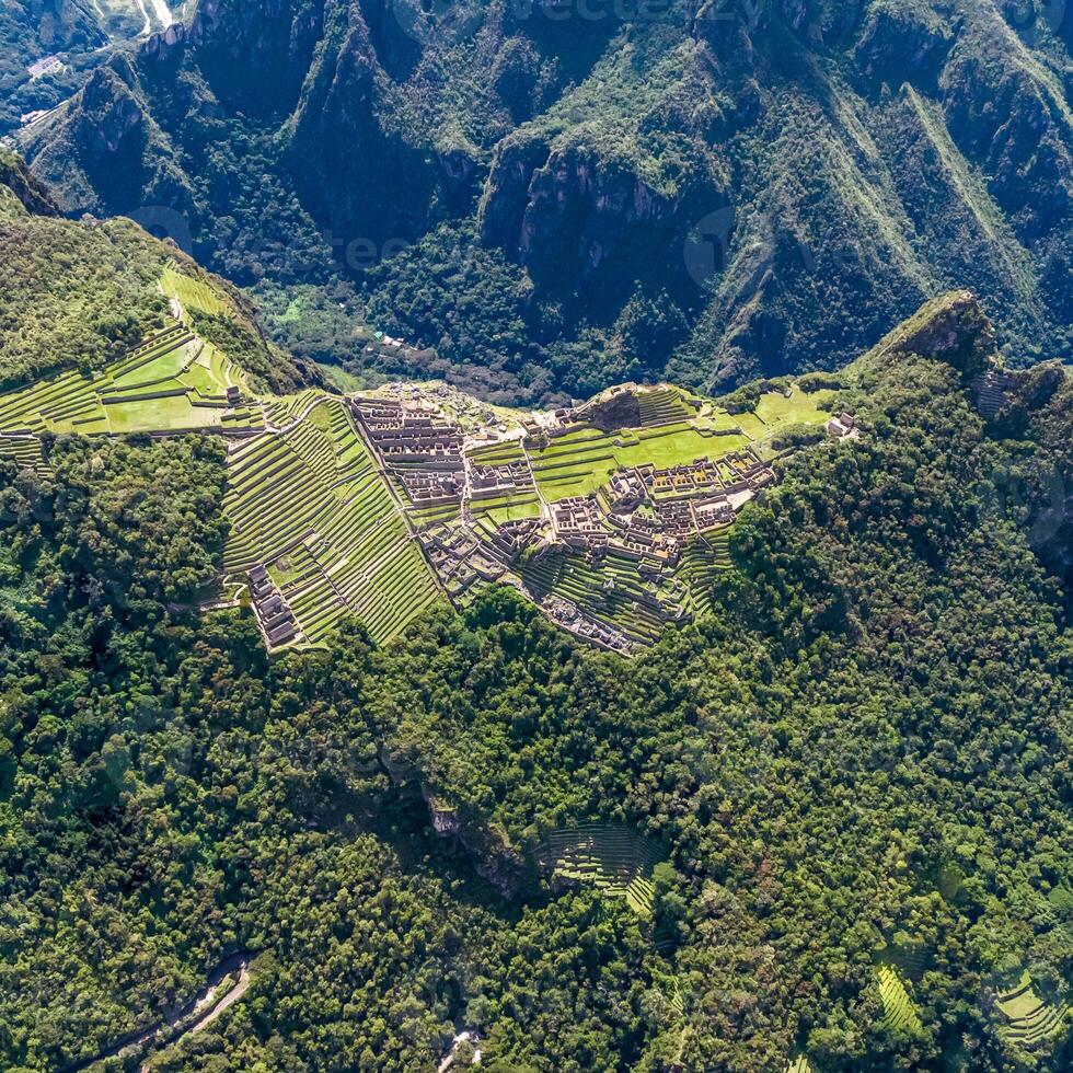 Machu Picchu, Peru. Aerial view. Square image. photo