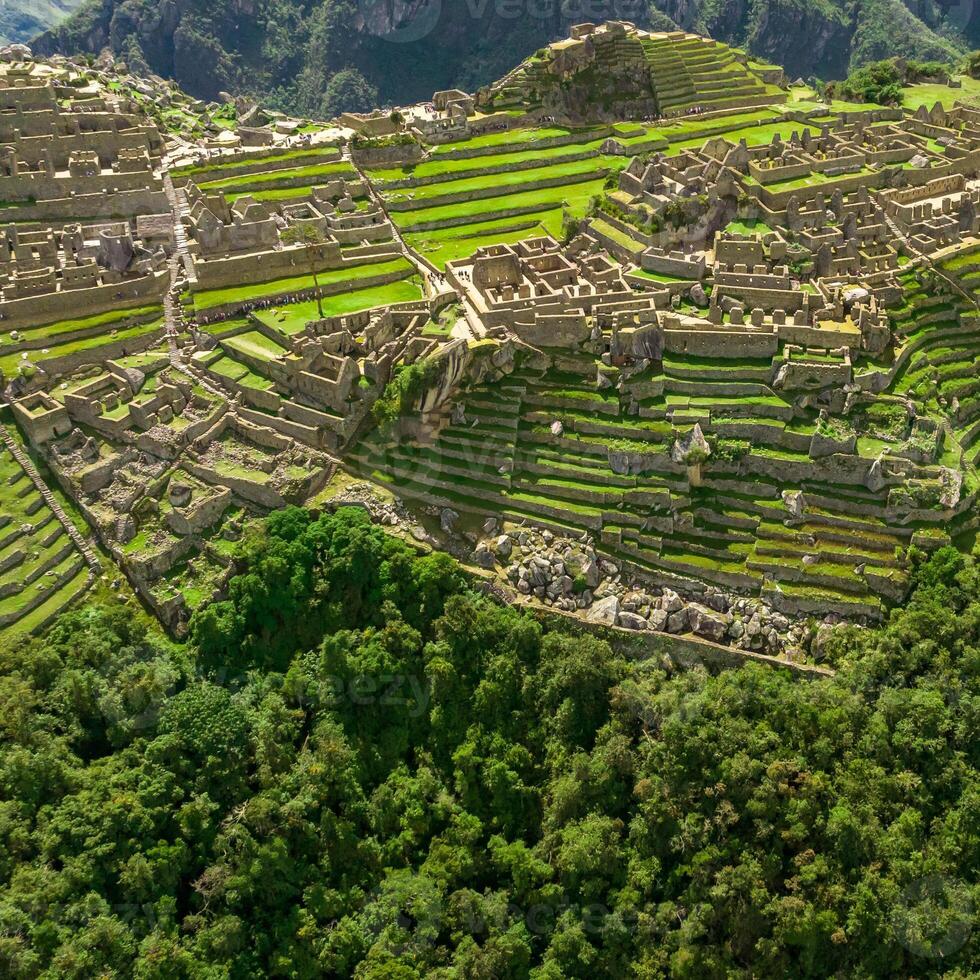 Machu Picchu, Peru. Aerial view. Square image. photo