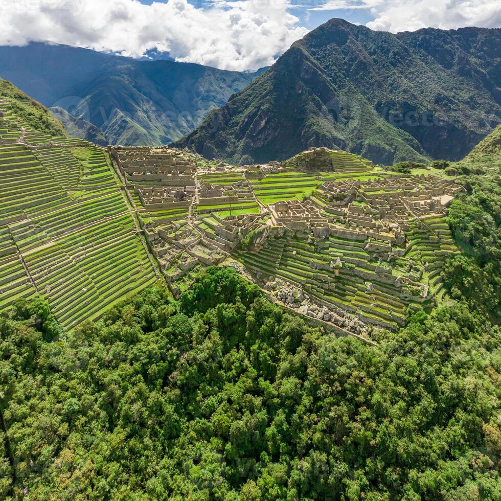 Machu Picchu, Peru. Aerial view. Square image. photo