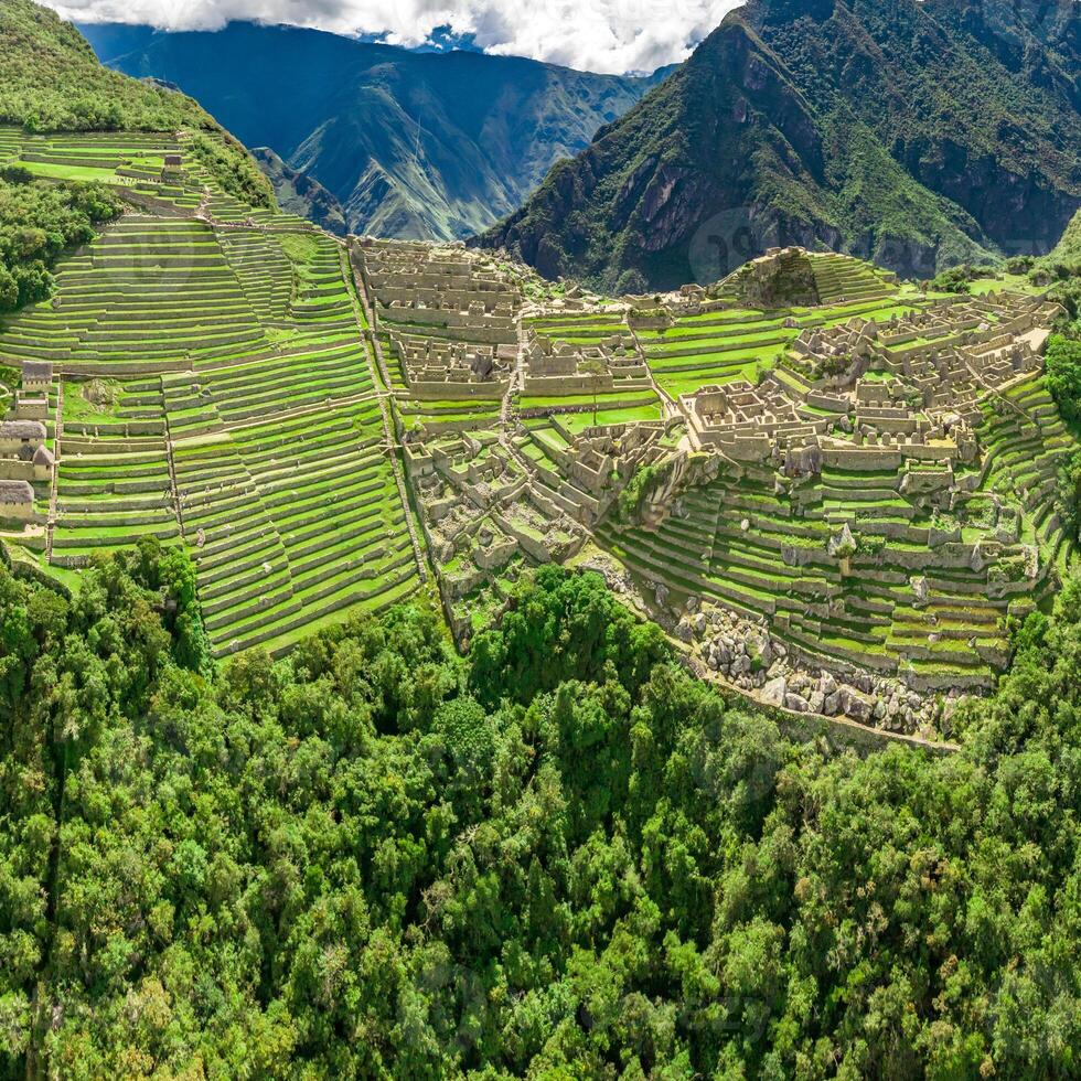 Machu Picchu, Peru. Aerial view. Square image. photo