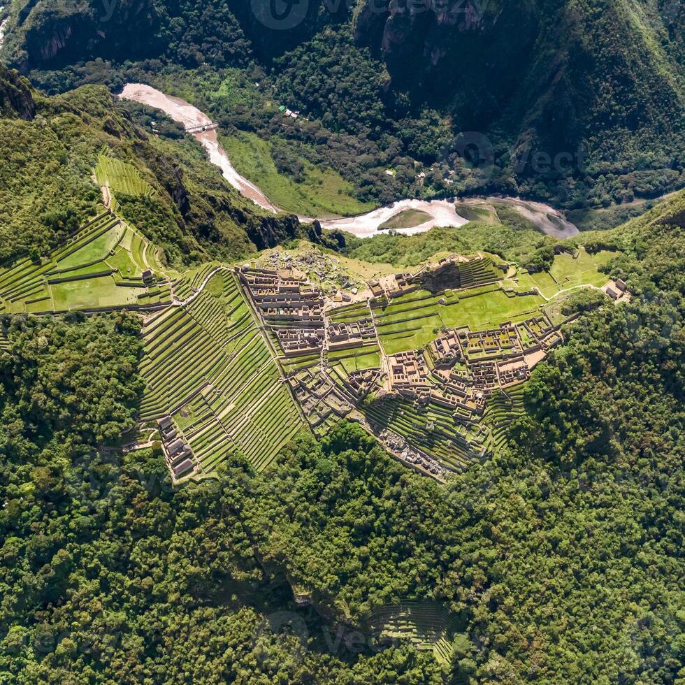Machu Picchu, Peru. Aerial view. Square image. photo