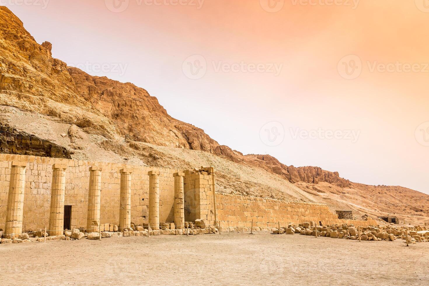 Hatchepsut Temple. The Tombs of the Nobles, located on the West Banks cliffs used to be where Elephantine islands governors. Egypt. photo
