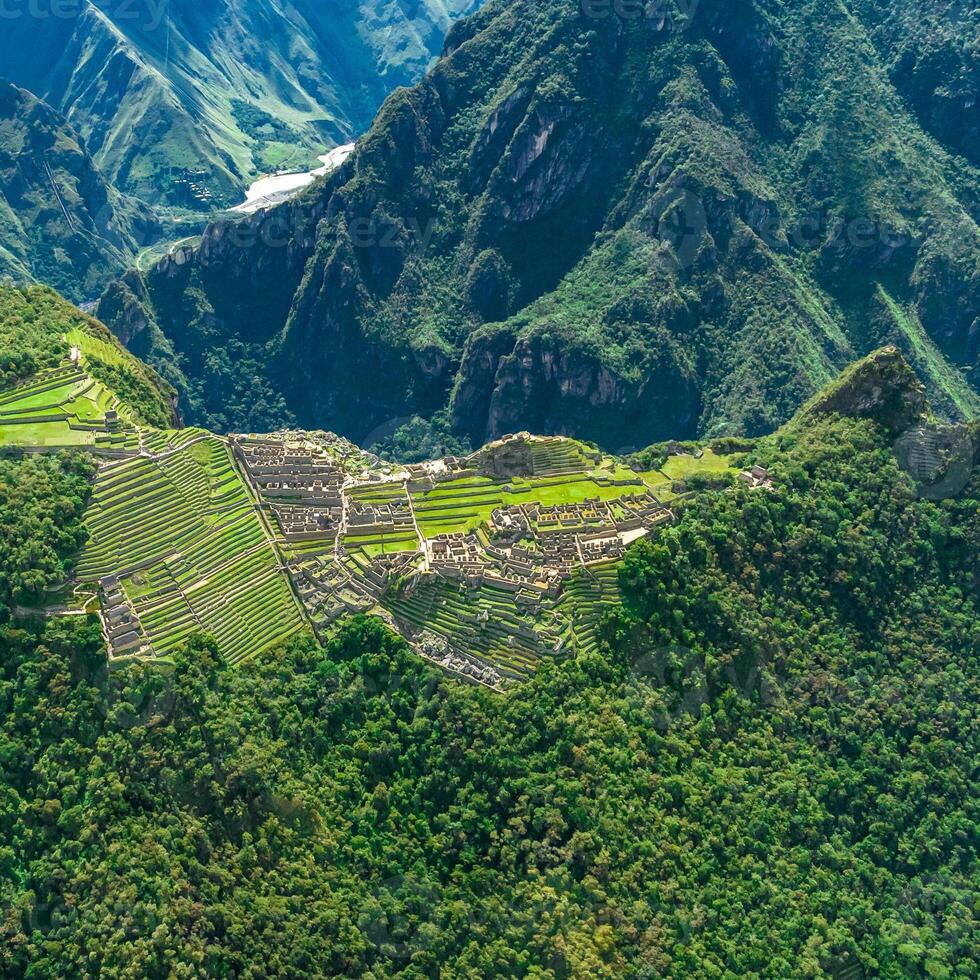 Machu Picchu, Peru. Aerial view. Square image. photo