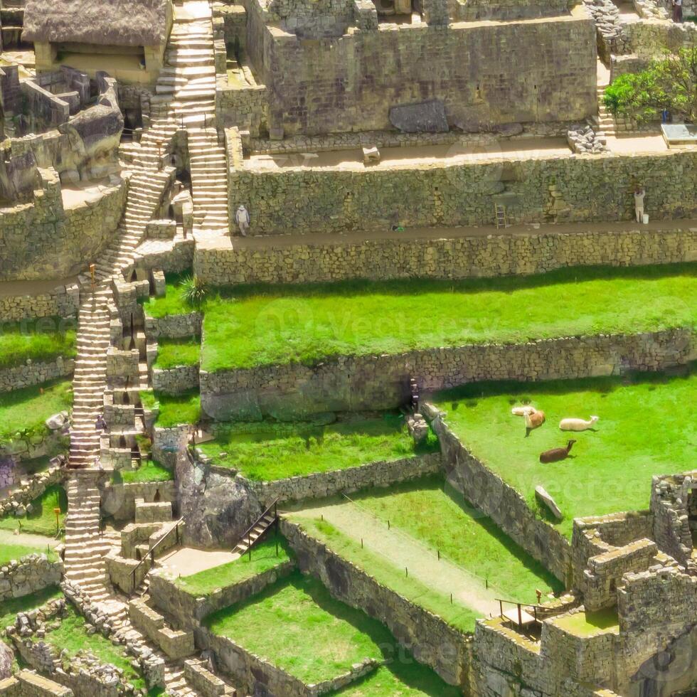 Machu Picchu, Peru. Aerial view. Square image. photo