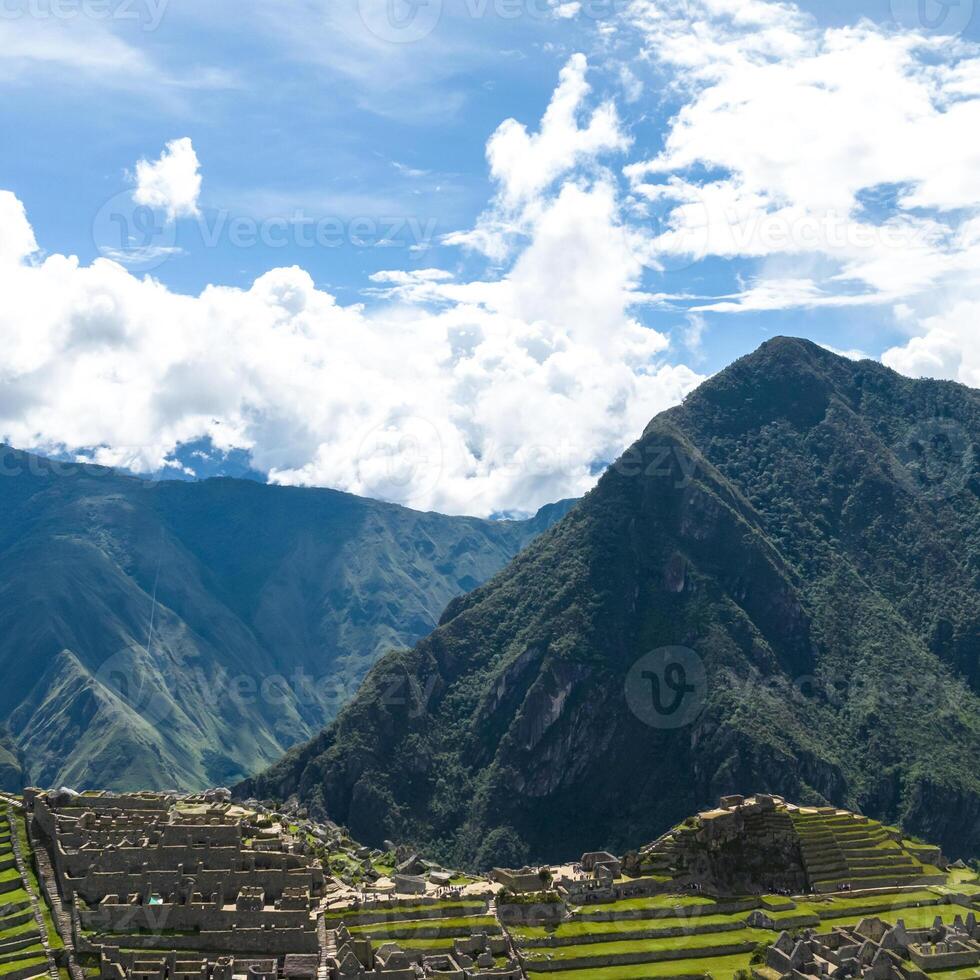 Machu Picchu, Peru. Aerial view. Square image. photo