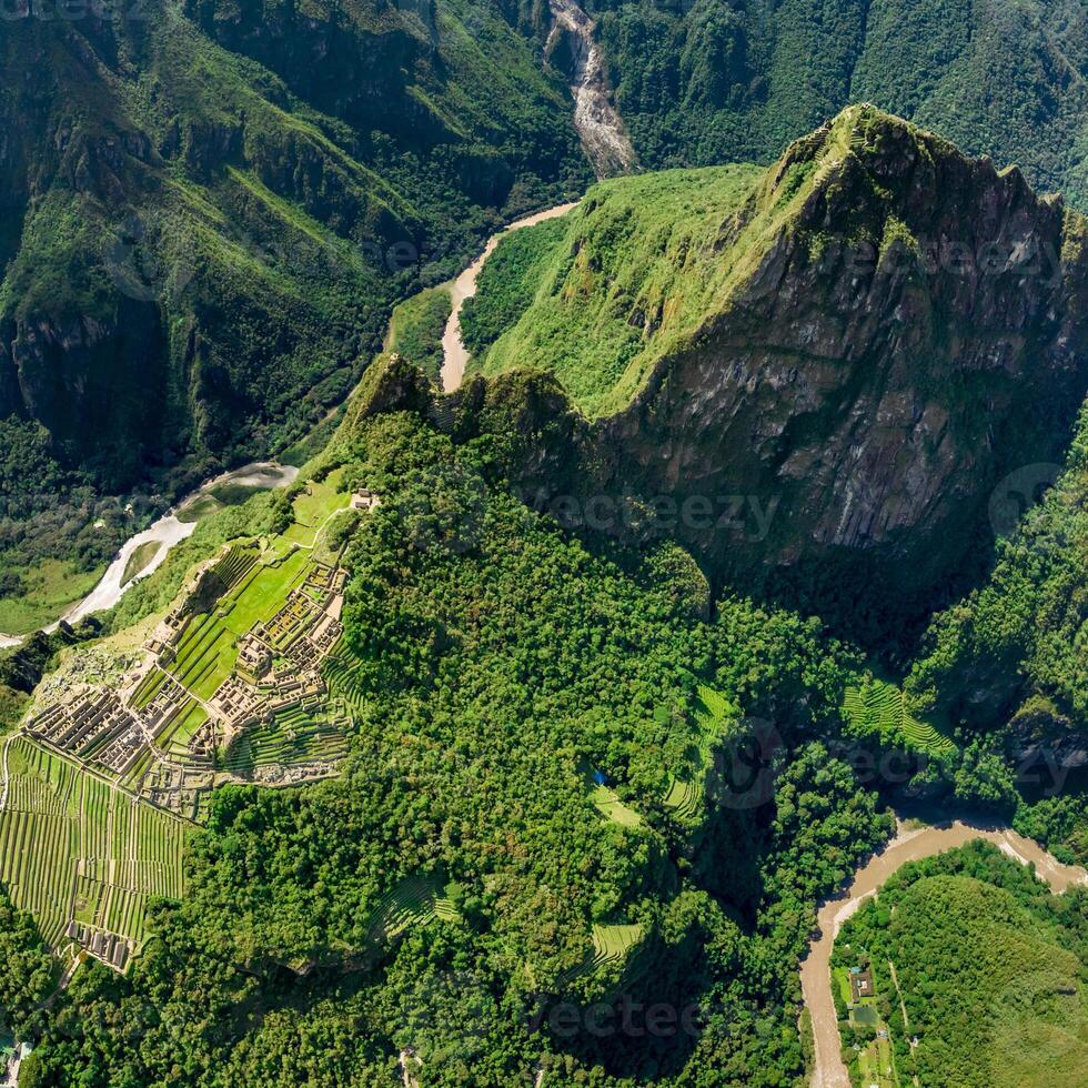 Machu Picchu, Peru. Aerial view. Square image. photo