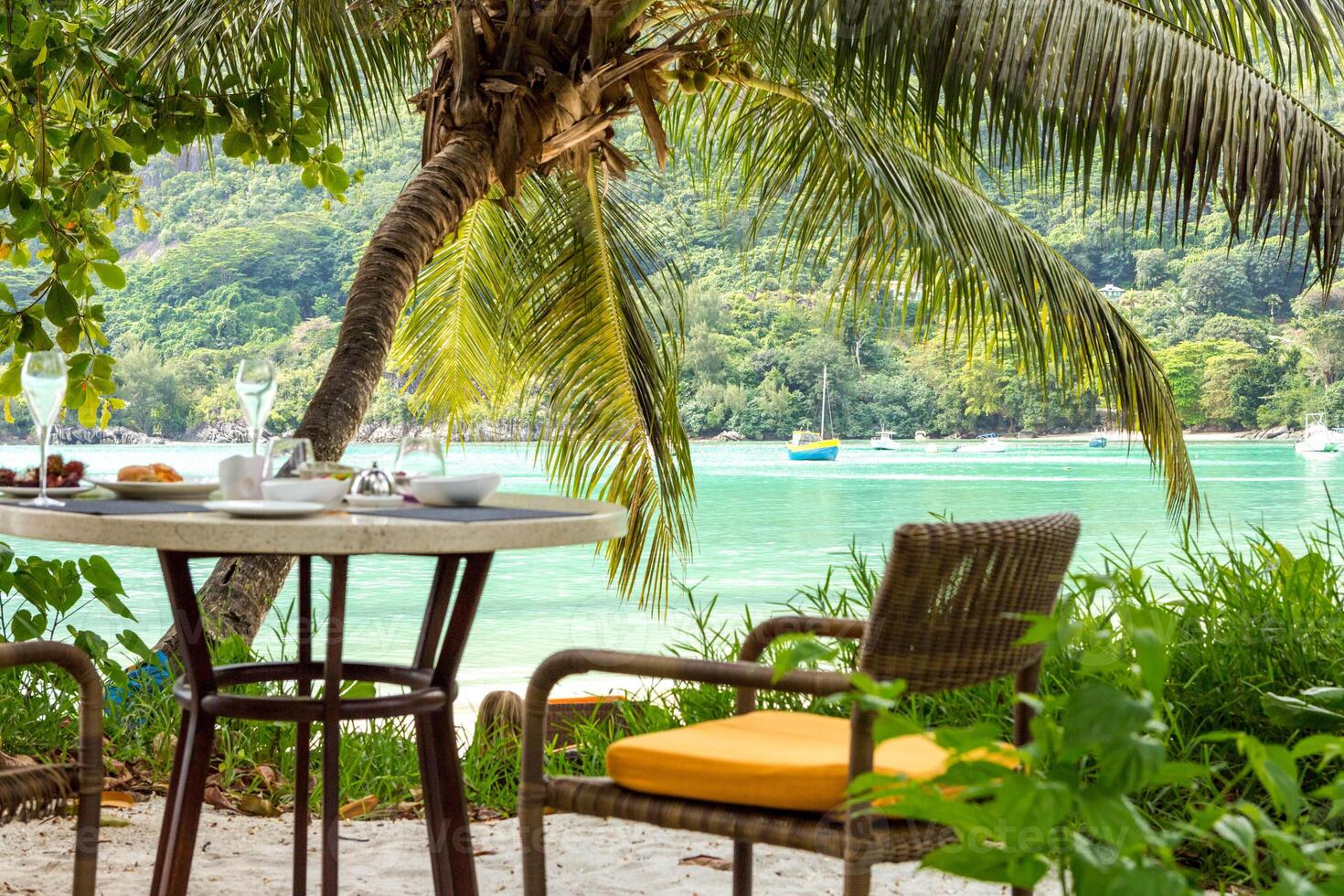 Seychelles, Paradise beach. La Digue at Anse Lazio, Source d Argent. photo