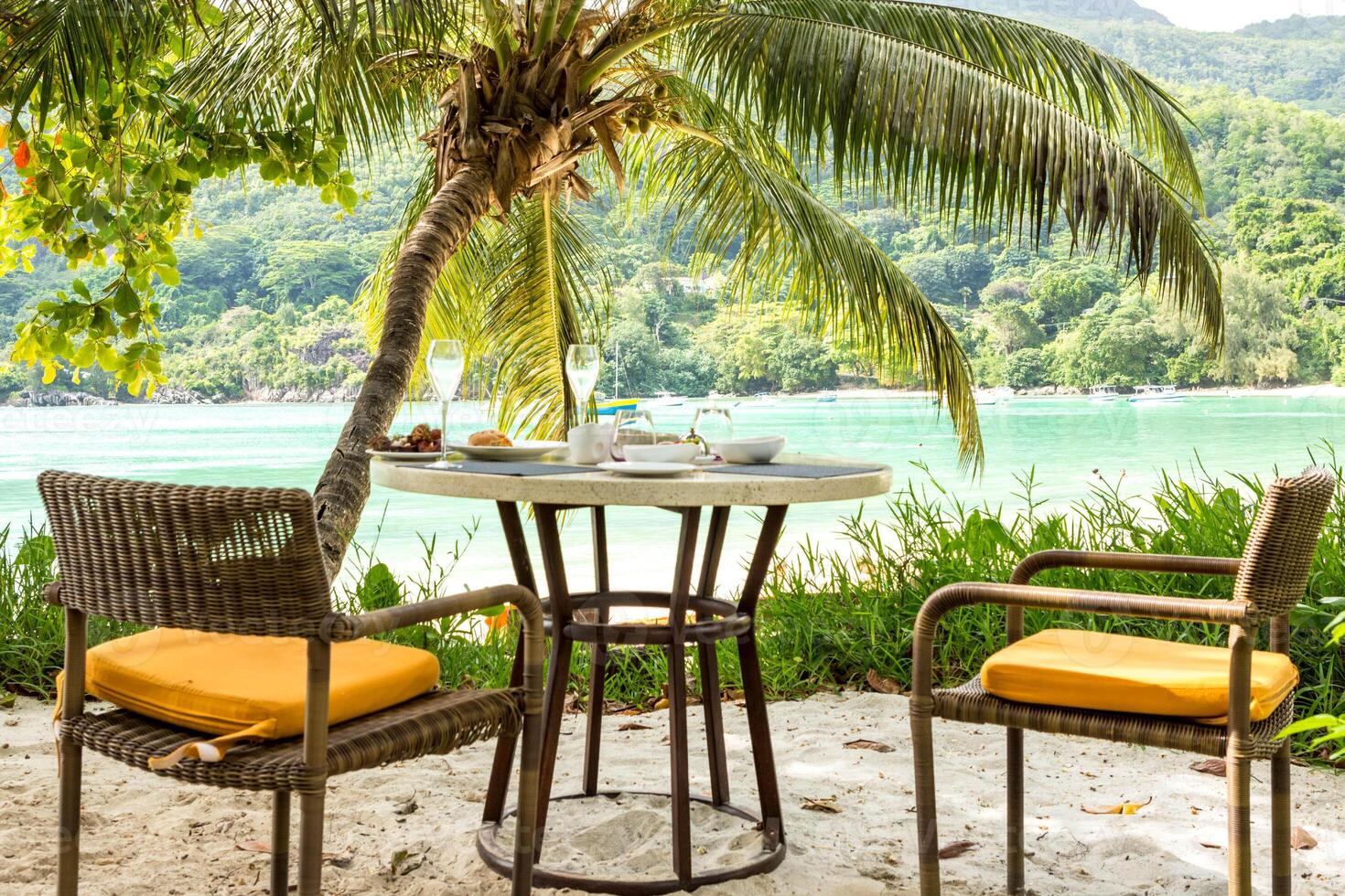 Seychelles, Paradise beach. La Digue at Anse Lazio, Source d Argent. photo