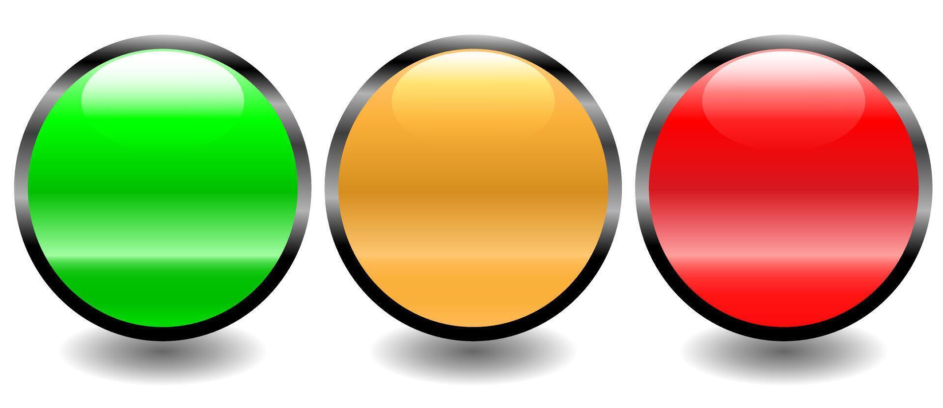Traffic light style colour feedback or review system buttons vector