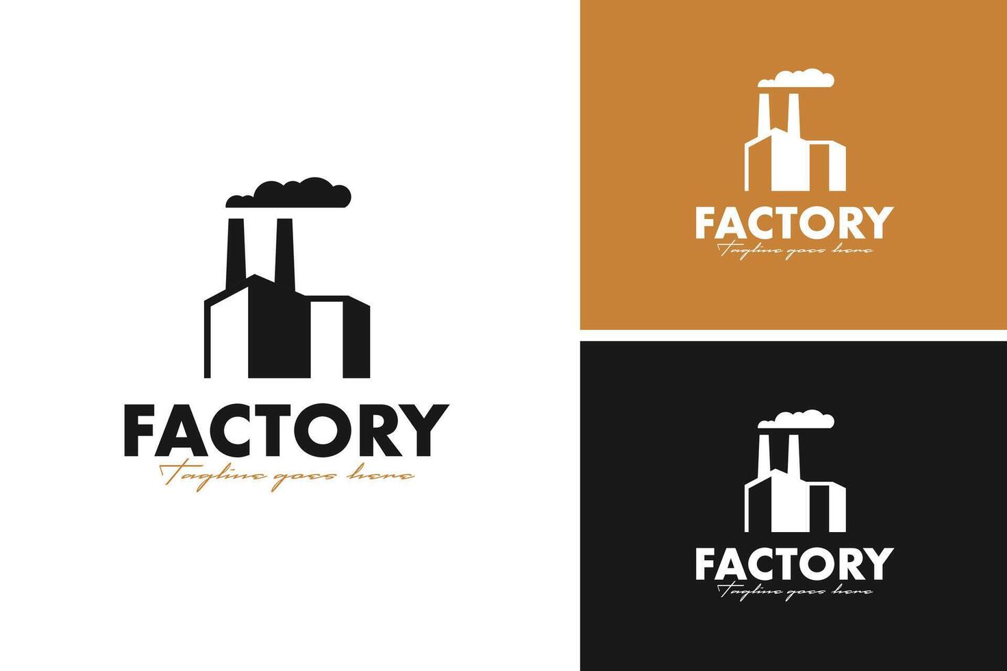 Factory with pollution smoke logo logo design illustration template idea vector