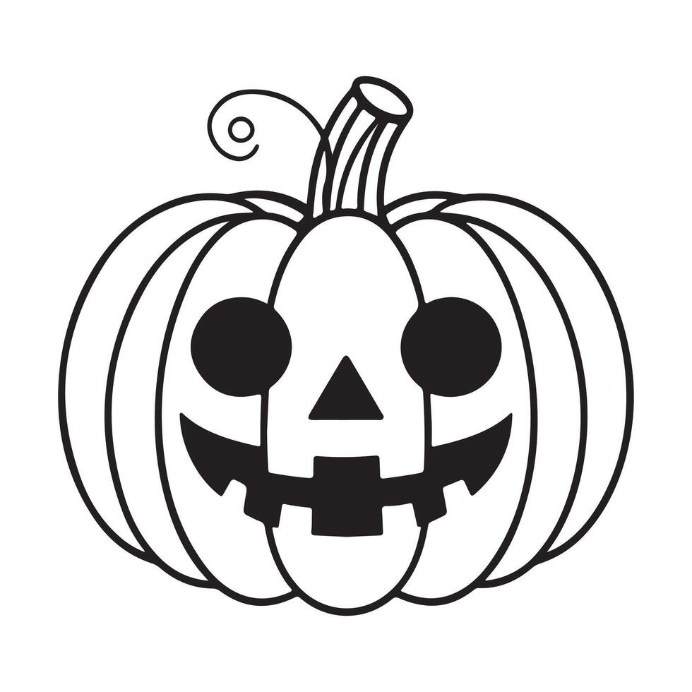 Cute Halloween coloring page for toddlers kids and adults simple and bold easy halloween line art vector