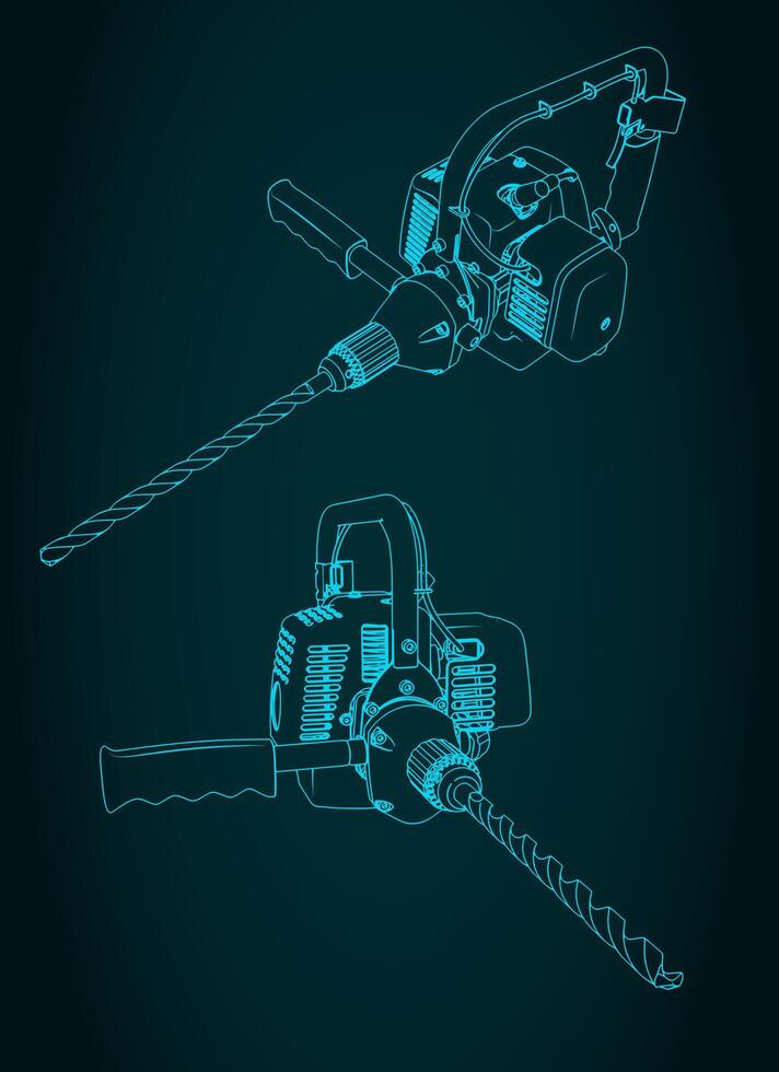 Hammer drill illustration vector