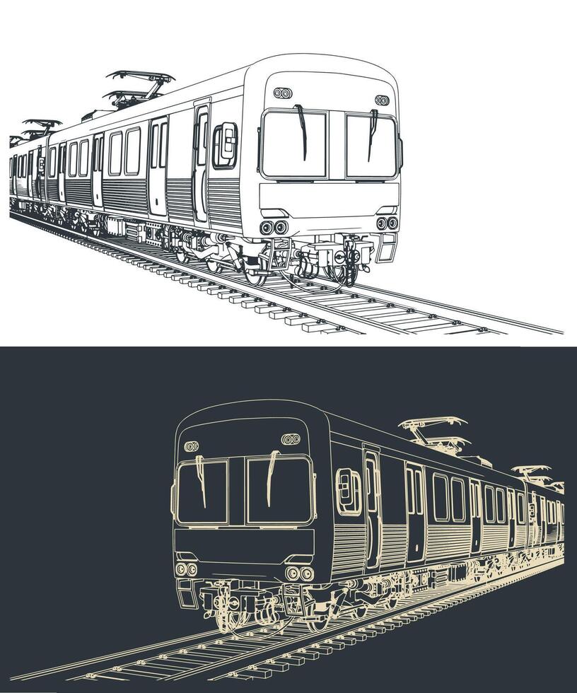 City train close-up vector