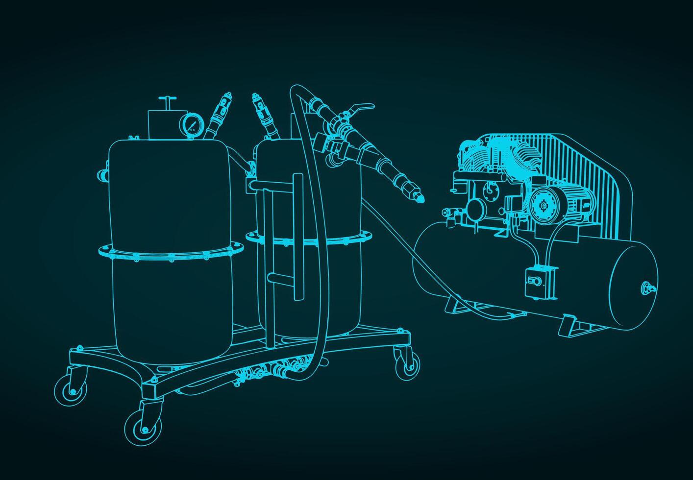 Sand blasting unit illustration vector